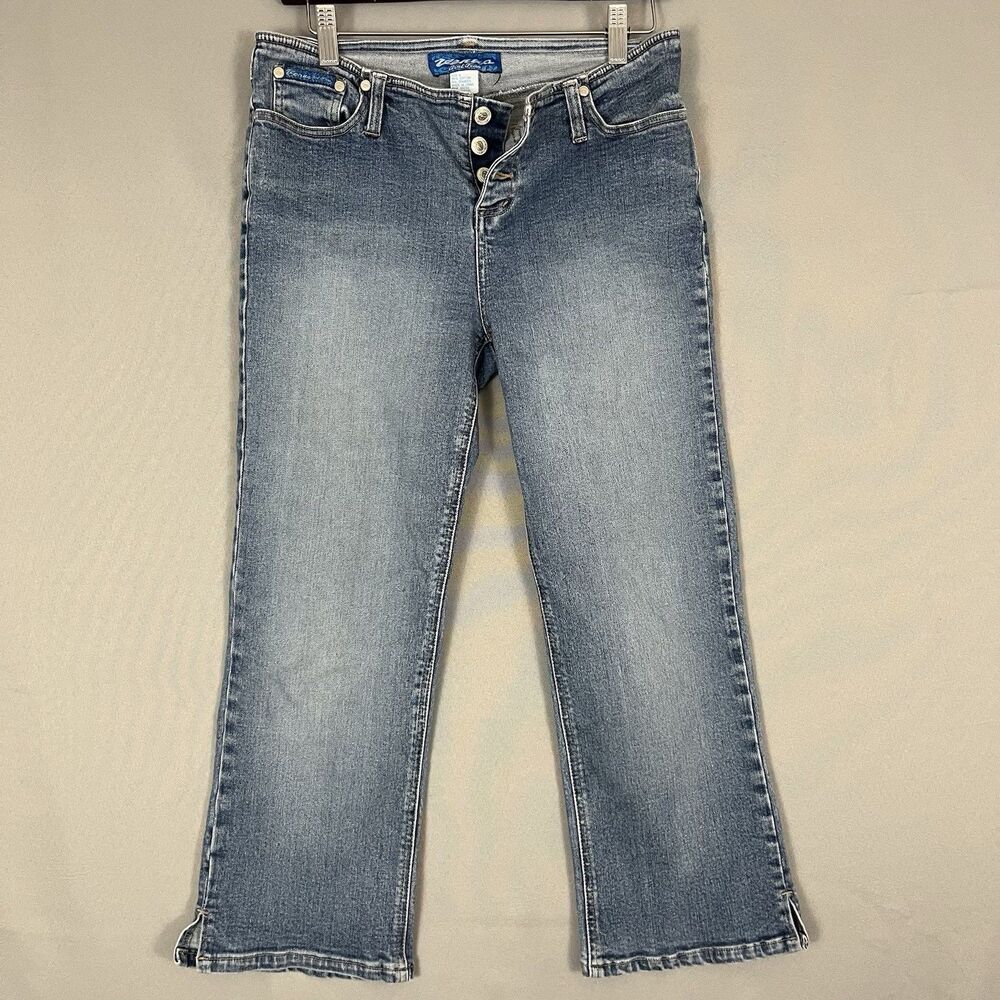 Vintage Y2K 2000s Venus Girl Trap Low Rise Button‎ Fly Denim Blue Jeans Size 9